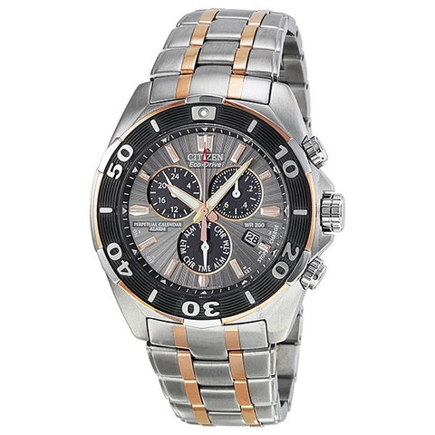 BL5446-51H Signature Perpetual Calendar Eco-Drive Chronograph Grey Dial Men's Watch