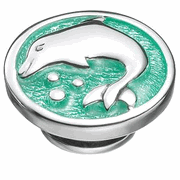 KJP129G - Dolphin With Caribbean Green Enamel JewelPop