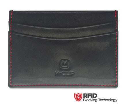 Black Horizontal Leather RFID Case