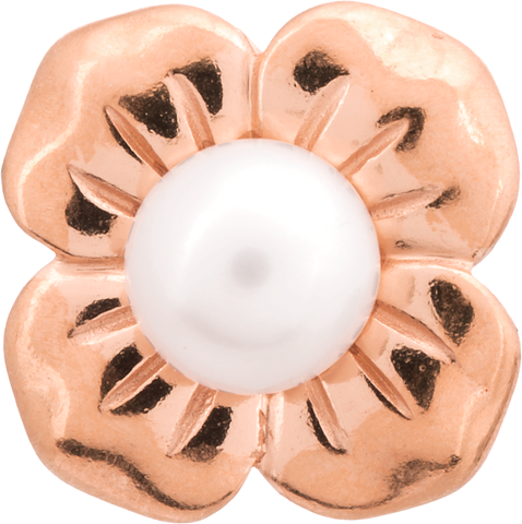 Big White Pearl Flower - Endless Jewelry Rose Gold Plated Sterling Silver Charm 61450