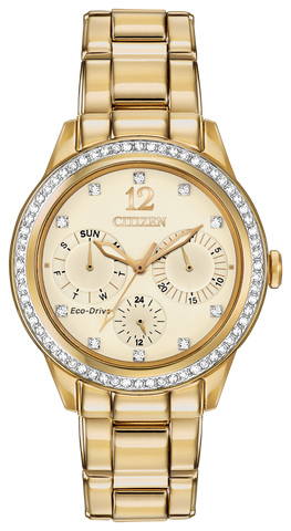 FD2012-52P Citizen Women's Eco-Drive Silhouette Crystal Champagne Dial Watch