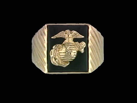 14kt Marine Corps Insignia Onyx Ring