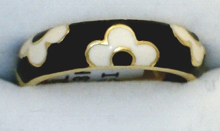 3 Black/White Flower Ring