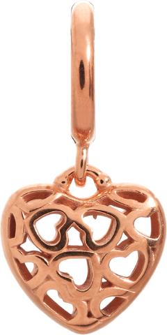 Heart Beat Love Drop - Endless Jewelry Rose Gold Plated Sterling Silver Charm 63450