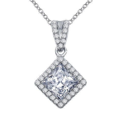 Princess Cut Halo Pendant - Lafonn P2003CLP18